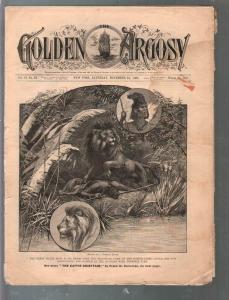 Golden Argosy #312 11/24/1888-Munsey-Argosy precursor-F.Converse-lion attack-...
