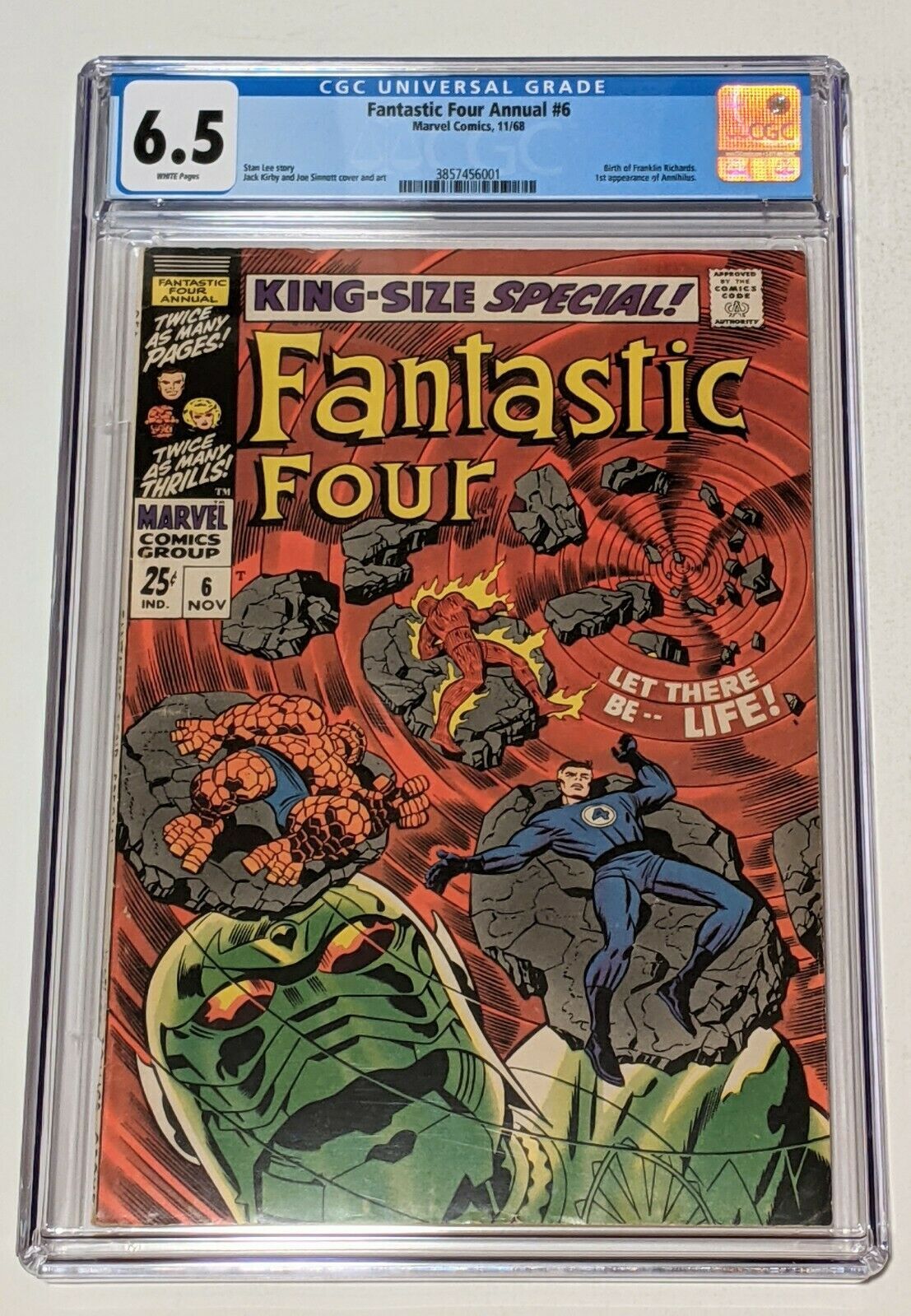 Fantastic Four Annual #6 (Nov 1968, Marvel) CGC 6.5 Birth of Franklin ...