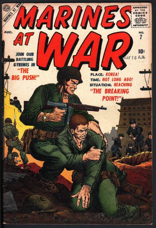 MARINES AT WAR #7 ATLAS COLAN SINNOTT STORY ART 1957 VF