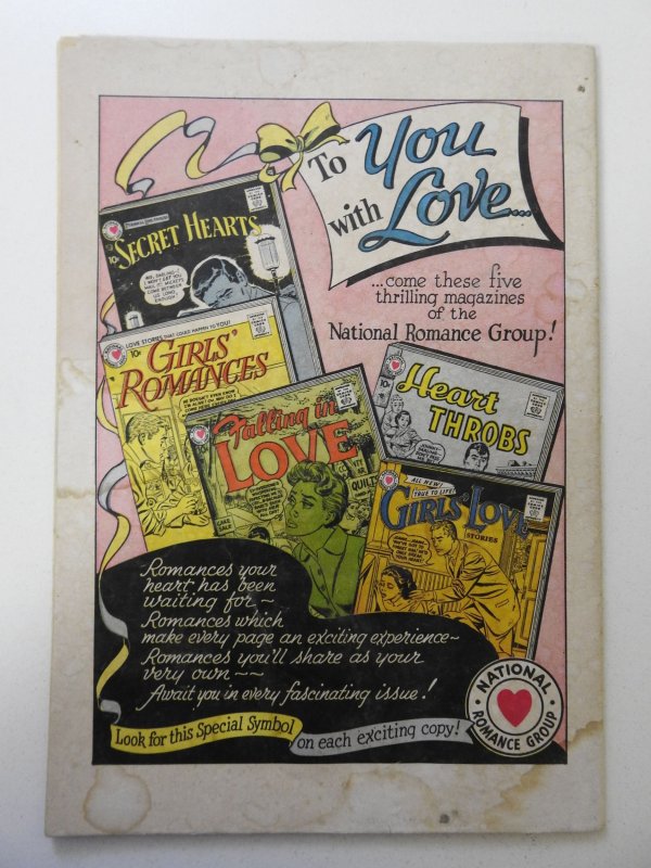 Heart Throbs #48 (1957) GD Condition 1 in spine split, moisture damage