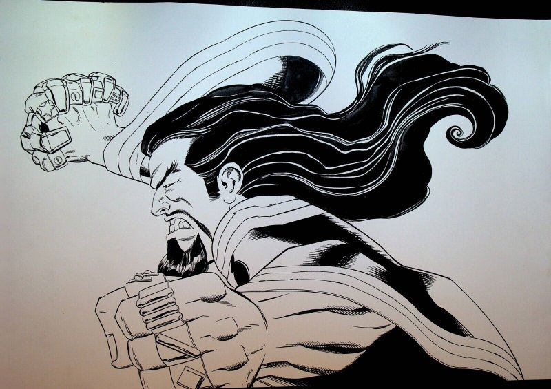 Mandarin Original Art Scott Koblish Marvel Super Hero Magazine #17