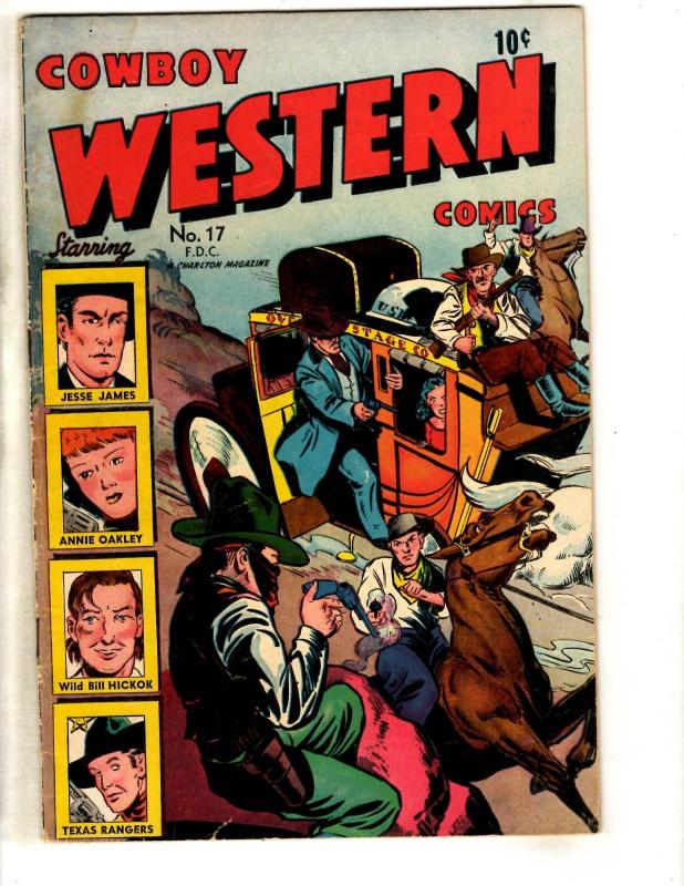 Cowboy Western Comics # 17 FN Charlton Comic Book Magazine Jesse James Bill JL17