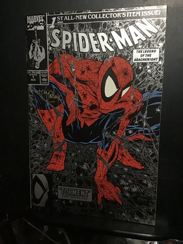 Spider-Man #1 Regular Silver Edition (1990) signed Todd McFarlane! Certified! VF