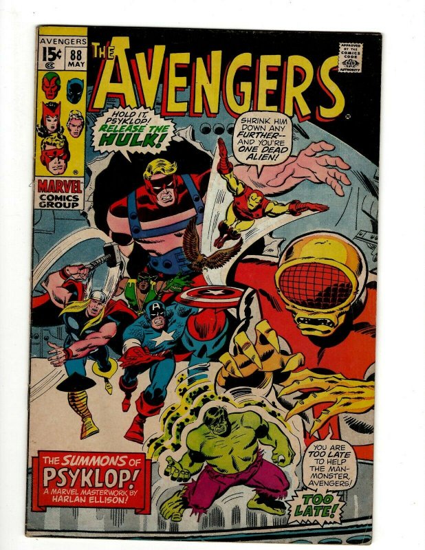 Avengers # 88 VF Marvel Comic Book Hulk Thor Captain America Iron Man OF2