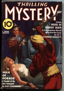 Thrilling Mystery Pulp July 1938- Weird Menace spicy torture- HULK