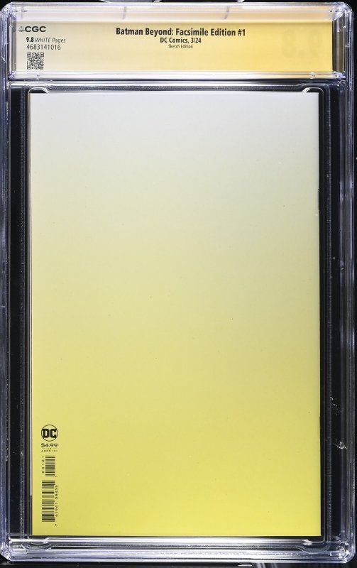 Batman Beyond Facsimile Edition (2024) # 1 (CGC 9.8 SS) Signed Sketch Tim Vigil