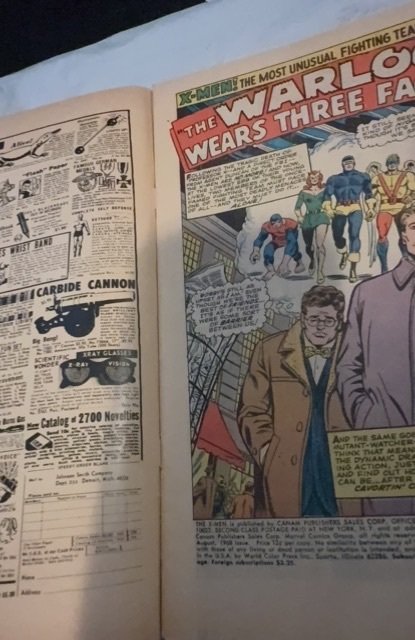 The X-Men #47 (1968)the warlock has 3 faces cover/Fading spot