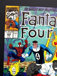 Fantastic Four #349 (1991) -[KEY] Iconic Punisher, Ghost Rider &Wolverine Cvr VF