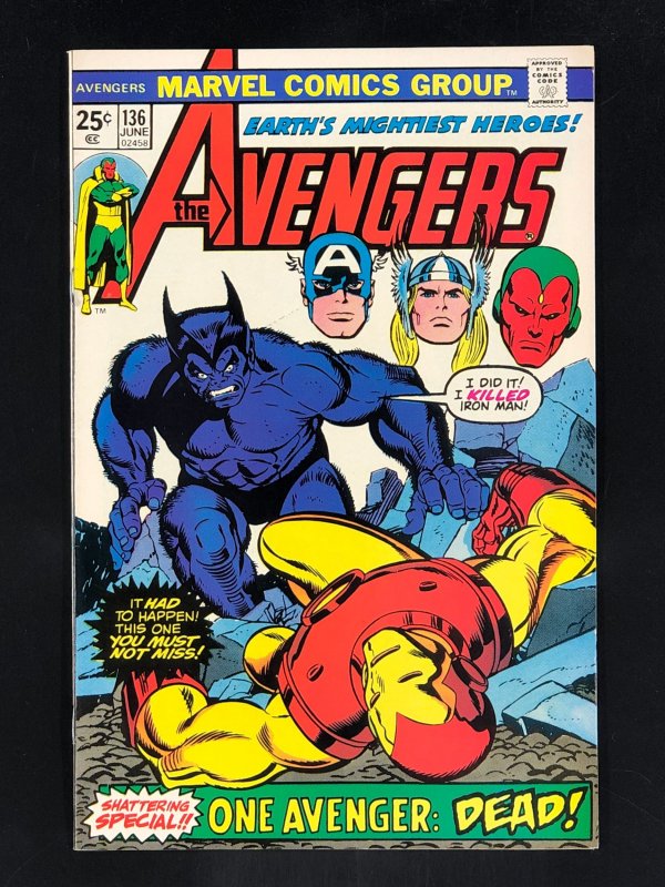 The Avengers #136 (1975) Reprints Amazing Adventures #12