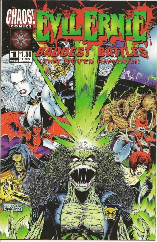 EVIL ERNIE BADDEST BATTLES #1, VF/NM, Brian Pulido, 1997, Lady Death, Chaos