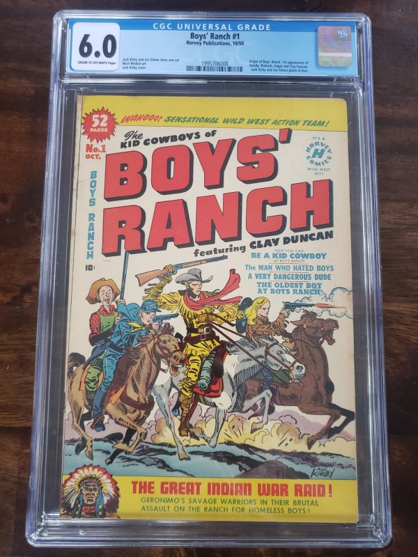 Boy's Ranch 1 CGC 6.0 origin of Boy's Ranch Jack Kirby cover Simon and Kirby Art