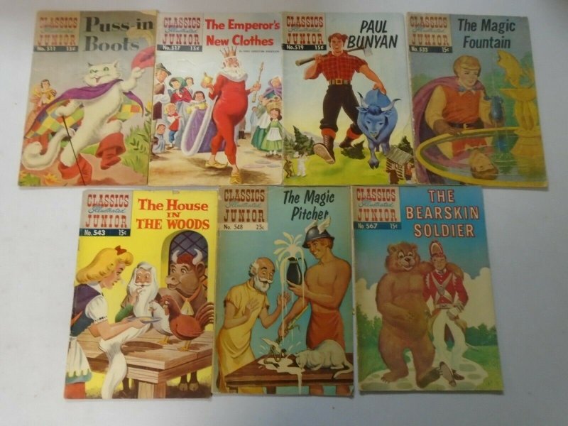 Classics Illustrated Junior comic lot 7 different from #511-567 avg 4.0 VG