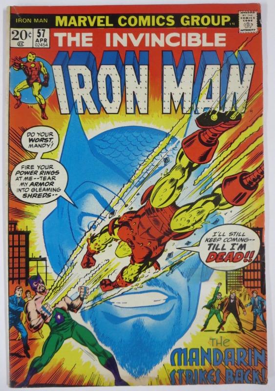 IRON MAN #57 VG; TAPE ON COVER! THE MADARIN!