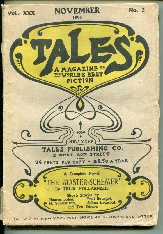 TALES 11/1905-VERY RARE PULP-CHEKOV-BOURGET-LAGERLOF-INTERNATIONAL-good/vg