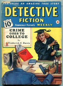 Detective Fiction Weekly Pulp July 6 1940- Crime Goes to College VG