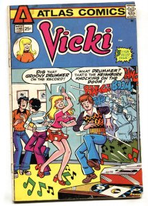 Vicki Comics #3 1975- Atlas Archie swipe-Rare low print run-Record player cover