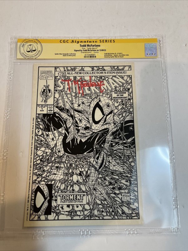 Spider-Man Keepsake Collection B&W Print  (1990) # 1 (CGC SS) Signed McFarlane