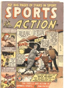 SPORTS ACTION #3-1950-JOE MANEELY SKELETON COVER-HACK WILSON-RARE