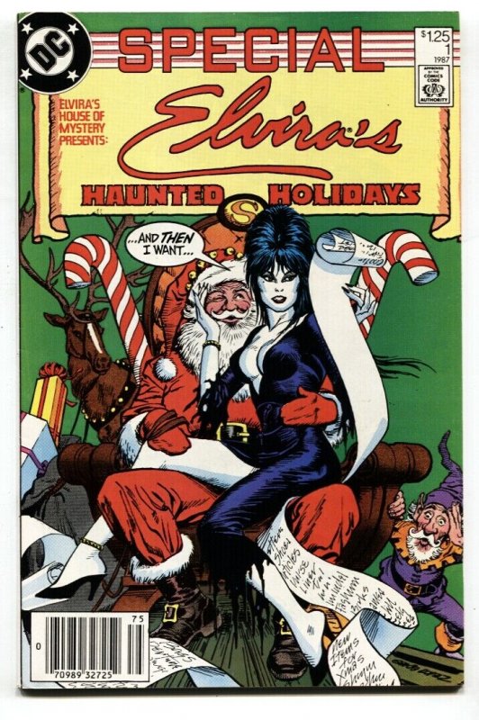 ELVIRA'S HOUSE OF MYSTERY SPECIAL #1 1986 Christmas Santa-Newsstand