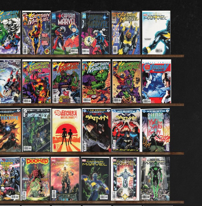 Huge Lot 140+ Comics with Captain Marvel, Batman, Detective Comics & More!