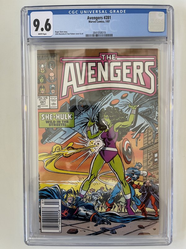 Avengers #281 - CGC 9.6 - Newsstand -  She-Hulk Cover (1987)