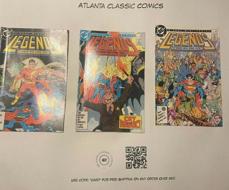 Lot Of 3 Legends DC Comic Books # 2 4 5 Superman Batman Flash Aquaman 64 MT2