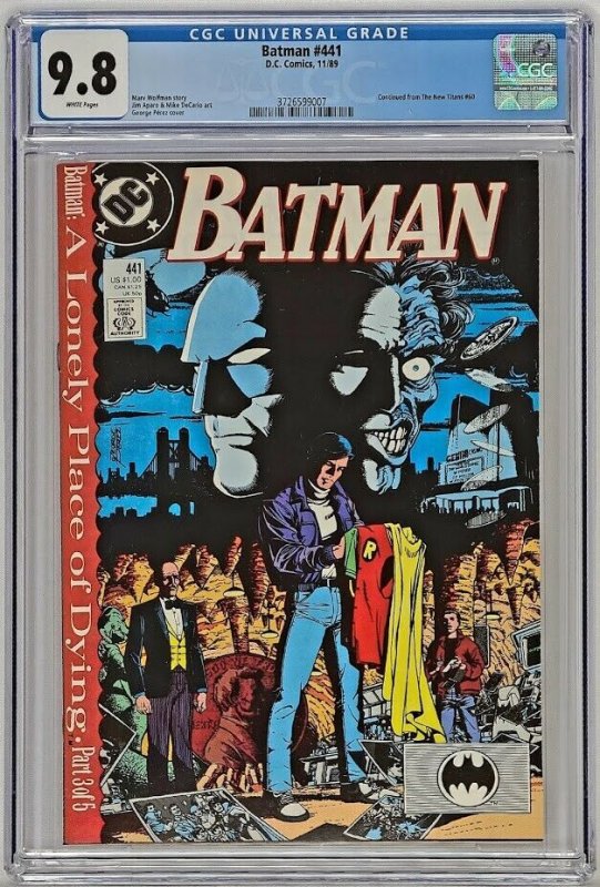 Batman #441 DC 1989 CGC 9.8 NM/MT Two Face Perez Wolfman Top Census Grade 