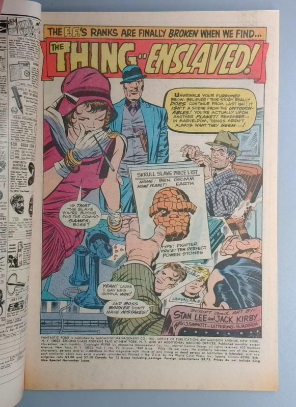 Fantastic Four #91 VF- 1st Appearance TORGO Marvel 1969 BW1