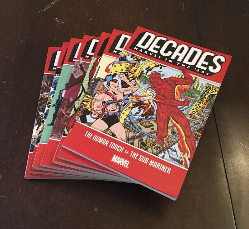 Decades Marvel in the... Lot of 7 TPBs Near Complete 40s 50s 60s 70s ...