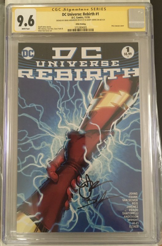 1ST GOTHAM, GOTHAM DC Universe Rebirth #1 2X SIGNED CGC 9.6 NM+ 5th Print