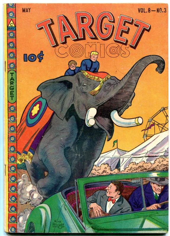 Target Comics Vol 8 #3 1947- elephant cover- Chameleon FN+