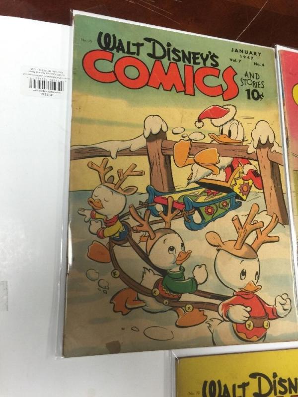 Walt Disney's Comics And Stories 76 (3.5) 77 (4.5) 78 (4.0) 79 (3.0) 80 (4.0)