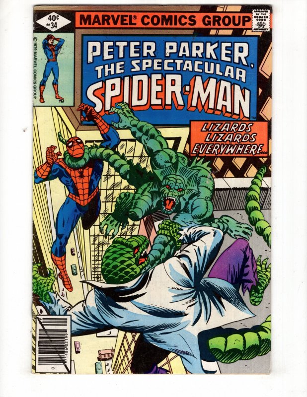 The Spectacular Spider-Man #34 (1979) LIZARDS, LIZARDS EVERYWHERE! / ID#627