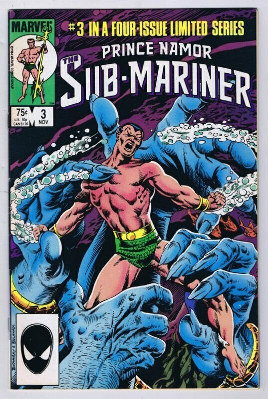Prince Namor Sub Mariner 3 Original Vintage 1984 Marvel Comics Comic Books Copper Age 5210