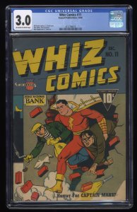 Whiz Comics #11 CGC GD/VG 3.0 Off White to White