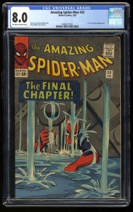 Amazing Spider-Man #33 CGC VF 8.0 Classic Cover Stan Lee Ditko!