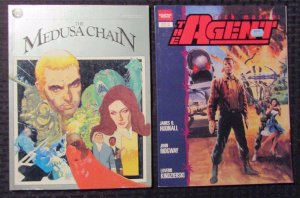 1984/89 MEDUSA CHAIN & THE AGENT Graphic Novel VG+/FN- LOT of 2