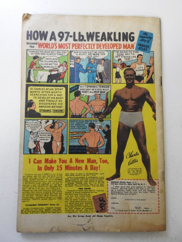 The Fighting Yank #18  GD+  moisture damage, rust top staple, light mold, ink fc
