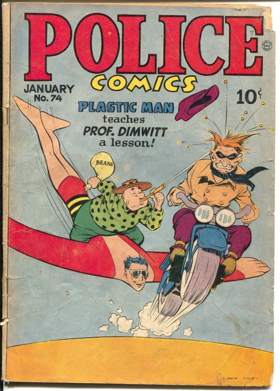 Police #74 1948-Quality-Plastic man-Spirit-Candy-Jack Cole cover-G/VG