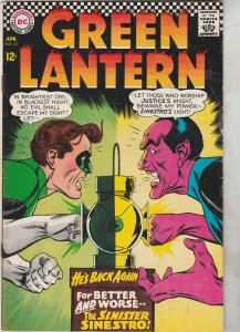 Green Lantern #52 (1967)  Mid-High-Grade black Sinestro cover! FN/VF Utah CERT!