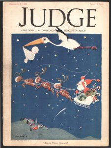Judge 12/9/1922-Santa Claus Christmas cover by John Held Jr.-E.A. Bushnell-Re...