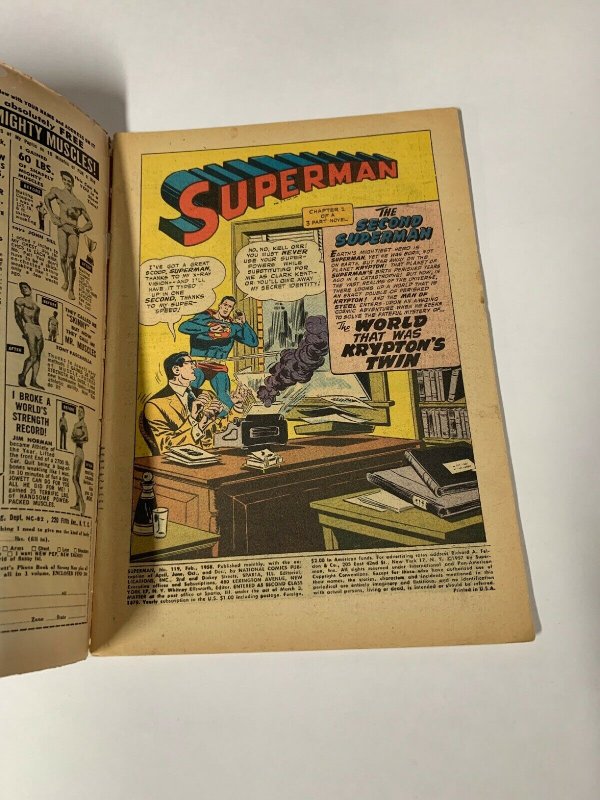 Superman 119 2.0 Gd Good Slight Water Damage Top Staple Detach Dc Silver Age