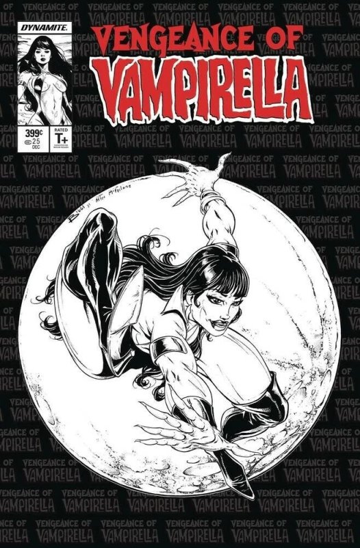 (2021) VENGEANCE OF VAMPIRELLA #25 1:11 McFARLANE HOMAGE B/W VARIANT COVER!