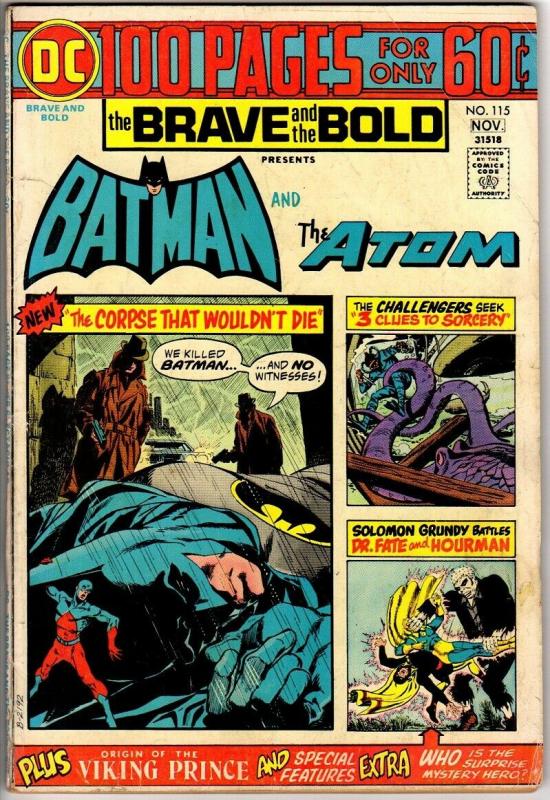 BRAVE & BOLD (1955-1983 DC) 115 FR-G  Nov. 1974