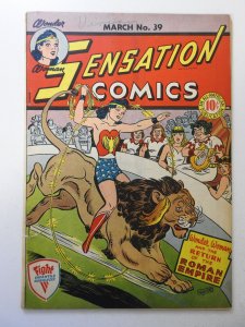 Sensation Comics #39 (1945) VG+ Condition 2 in tear fc