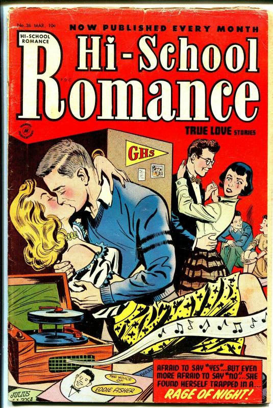 Hi-School Romance #26 1954-Harvey -make out session-Eddie Fisher-Bob Powell-G