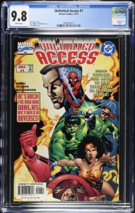 UNLIMITED ACCESS #1 (1997) CGC 9.8 WP MARVEL DC CROSSOVER LOW POP 1 OF ONLY 4 kg