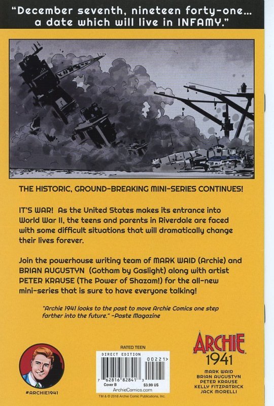 Archie 1941  Complete Set 1,2,3,4,5   9.0 (our highest grade)  Waid & Krause!