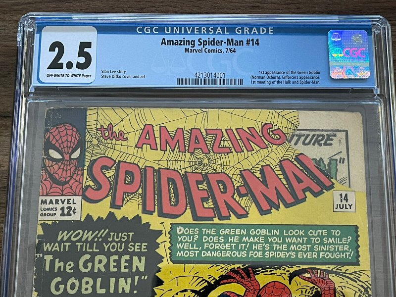 The Amazing Spider-Man #14 Marvel 1964 1st Green Goblin CGC 2.5 Hulk Appearance 