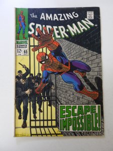 The Amazing Spider-Man #65 (1968) FN- condition writing front cover
